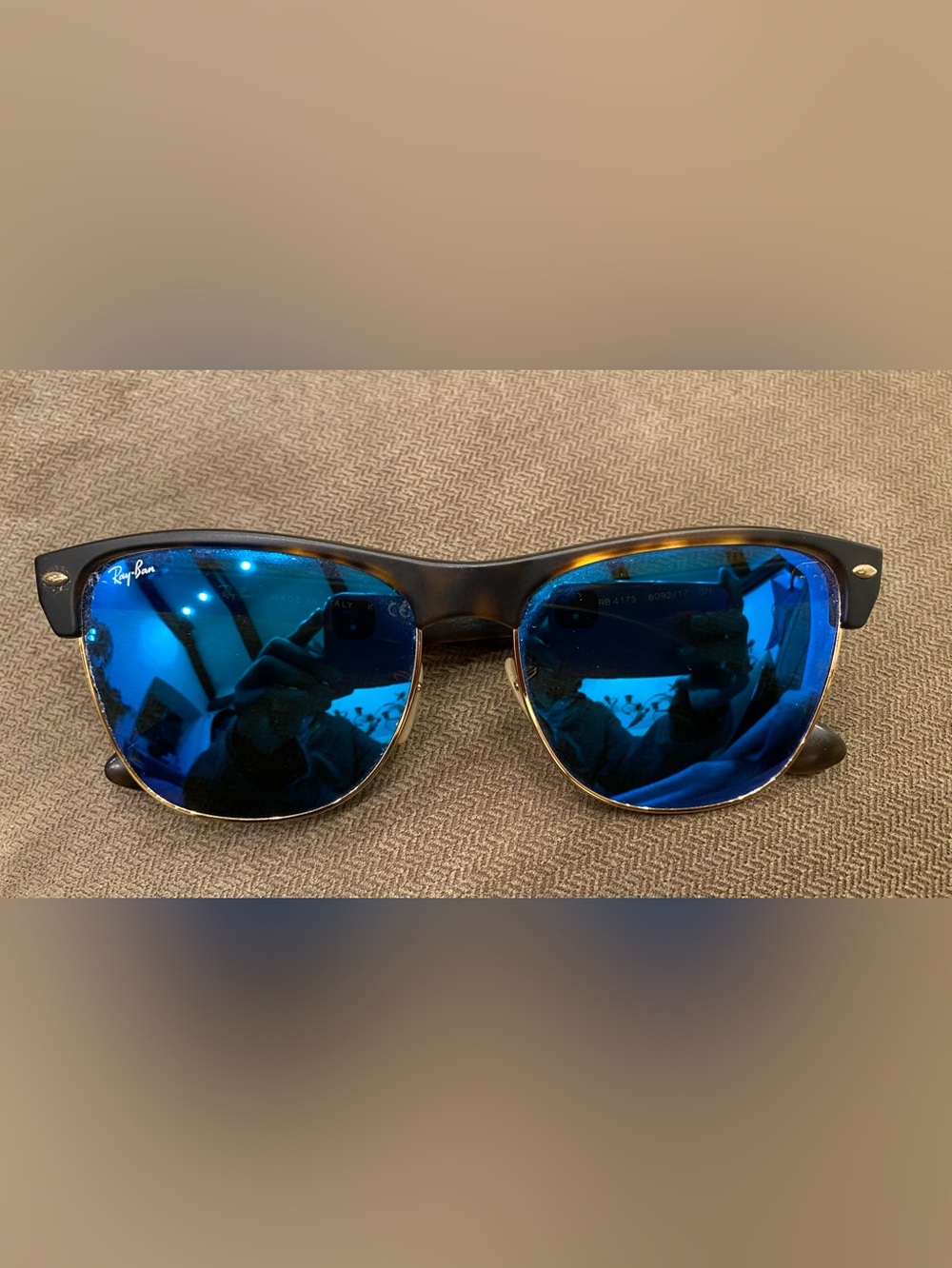 Ray-Ban vintage 90's Clubmaster-Havana frame-Model RB 4175-mirrored lens Classic